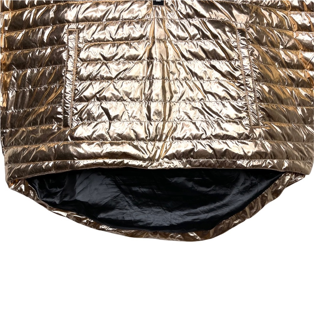 THINK ROYLN Heroine Quilted Down Filled Poncho in Rose Gold Metallic - Picture 9 of 15